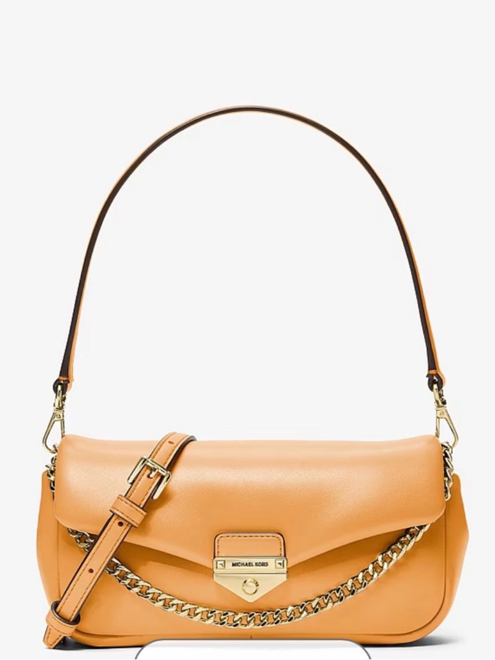 Michael Kors Brown Crossbody with Gold Tone Lock